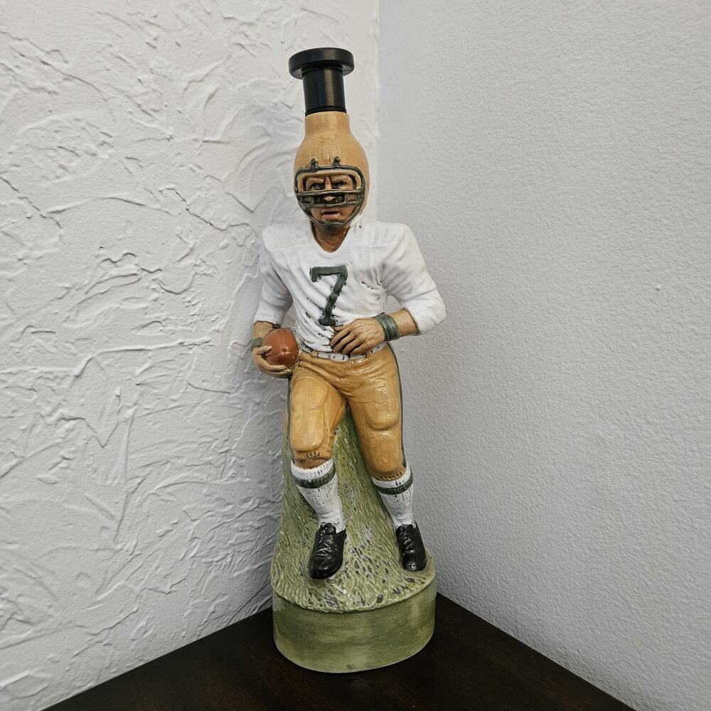 Vtg Vento Wine Decanter 1980 Made In Italy American Football Hand Painted